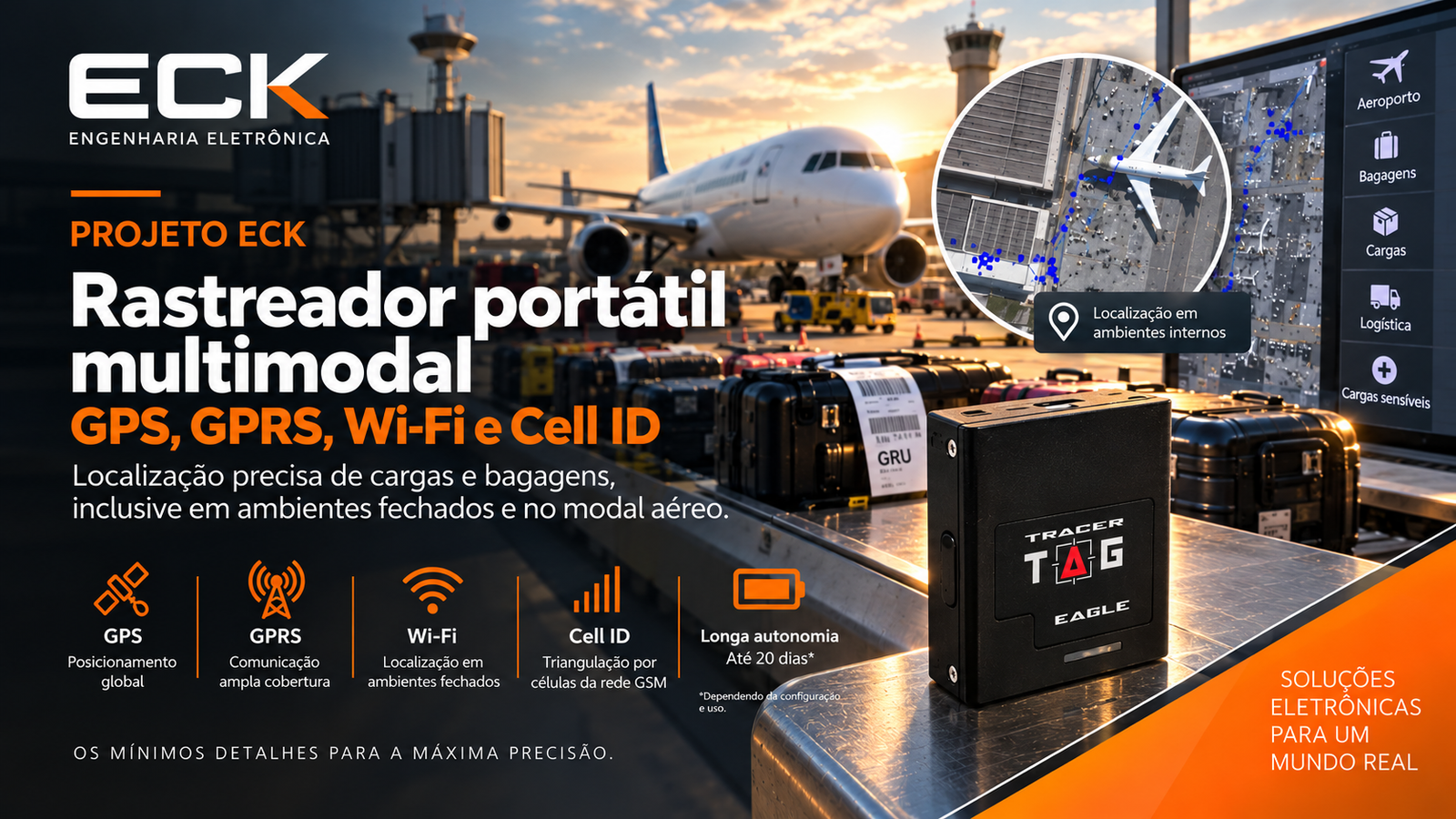 Rastreador portátil multimodal para cargas e bagagens desenvolvido pela ECK