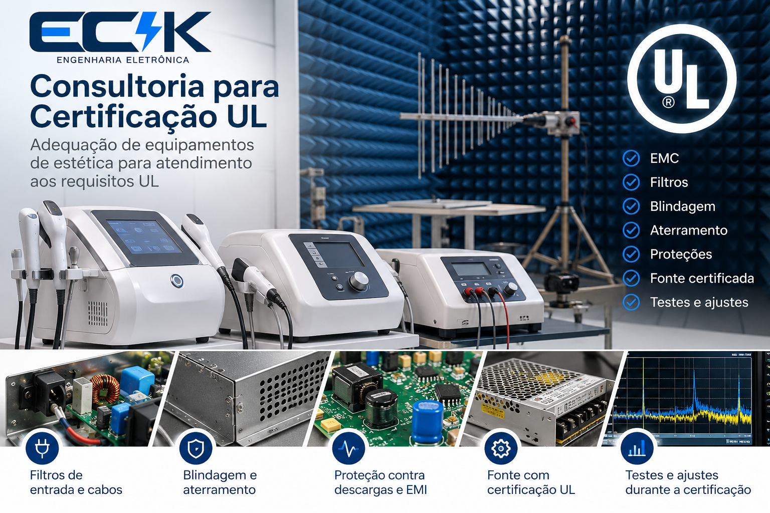 Consultoria para certificação UL de equipamentos de estética